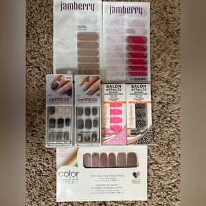 Color Street Nail Polish Strips - Glittery Brown and Silver